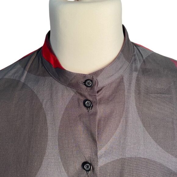 0206 PIAZZA SEMPIONE Red and Grey Colorblock Shirt Size M NEW - Picture 6 of 7